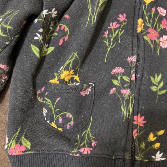 Carter's Gray Floral Hoodie with Pockets 18M - Picture 2 of 4